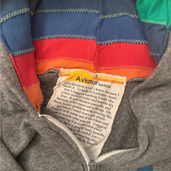 RARE Women Aviator Nation Sig Rainbow Hoodie
Full Zip Sweatshirt & Pants Gray - Picture 4 of 4